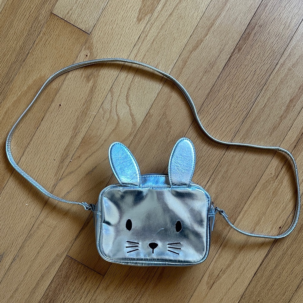 Silver Bunny Crossbody Bag for Kids